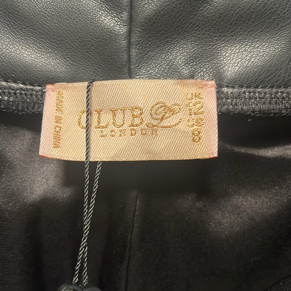 CLUB L LONDON (NWT) Leather Look Paperbag Shorts, Black, Size 8 (US), 12 (UK) - Picture 10 of 14
